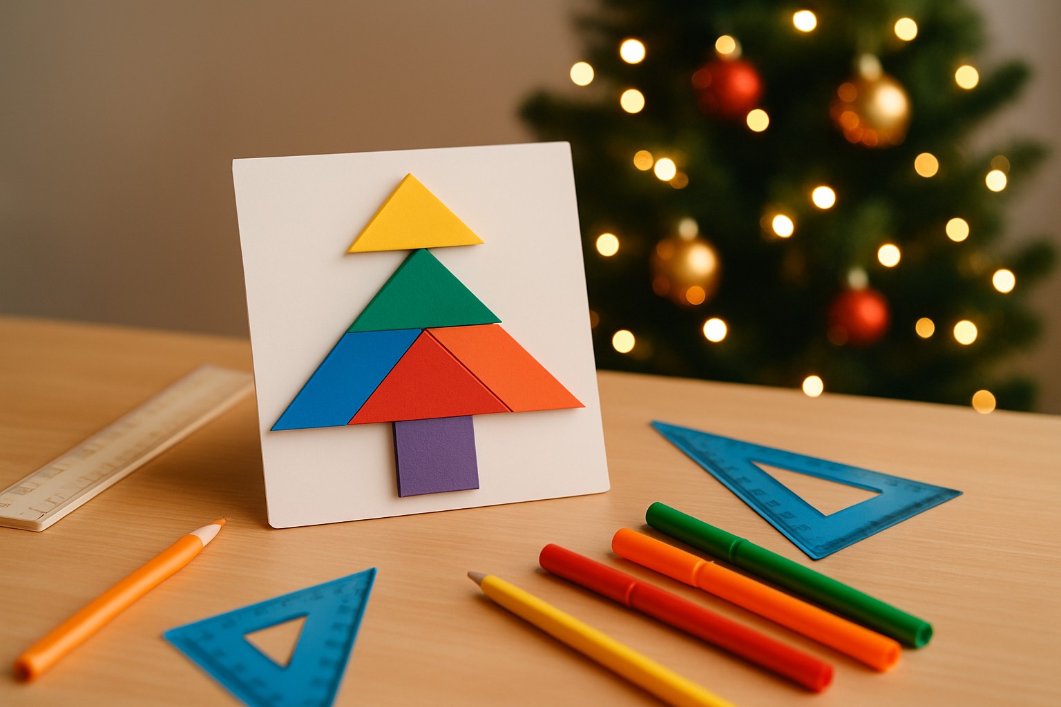 Christmas Tree Tangram Puzzle for Holiday Math Fun