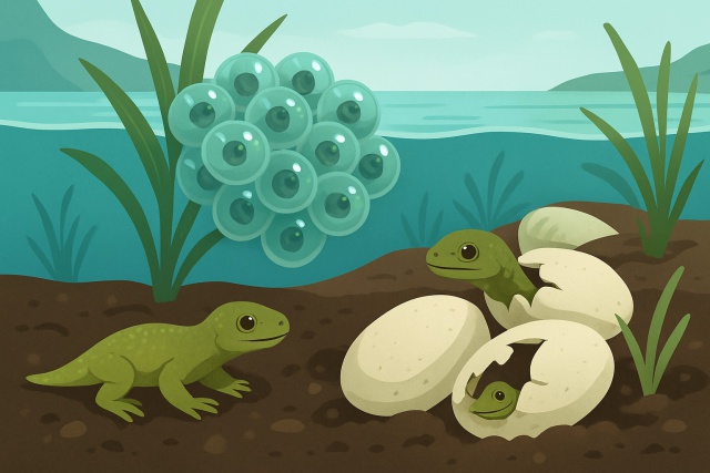 Reptile Eggs And Amphibian Eggs - Key Differences