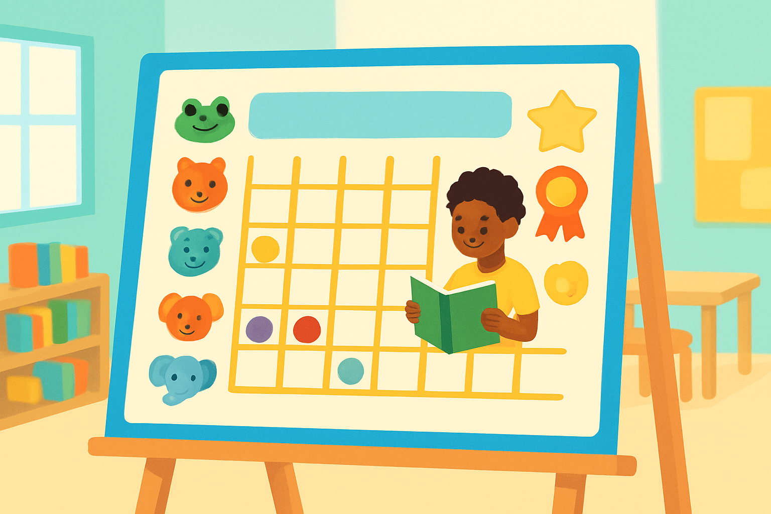 An achievement chart displaying a child